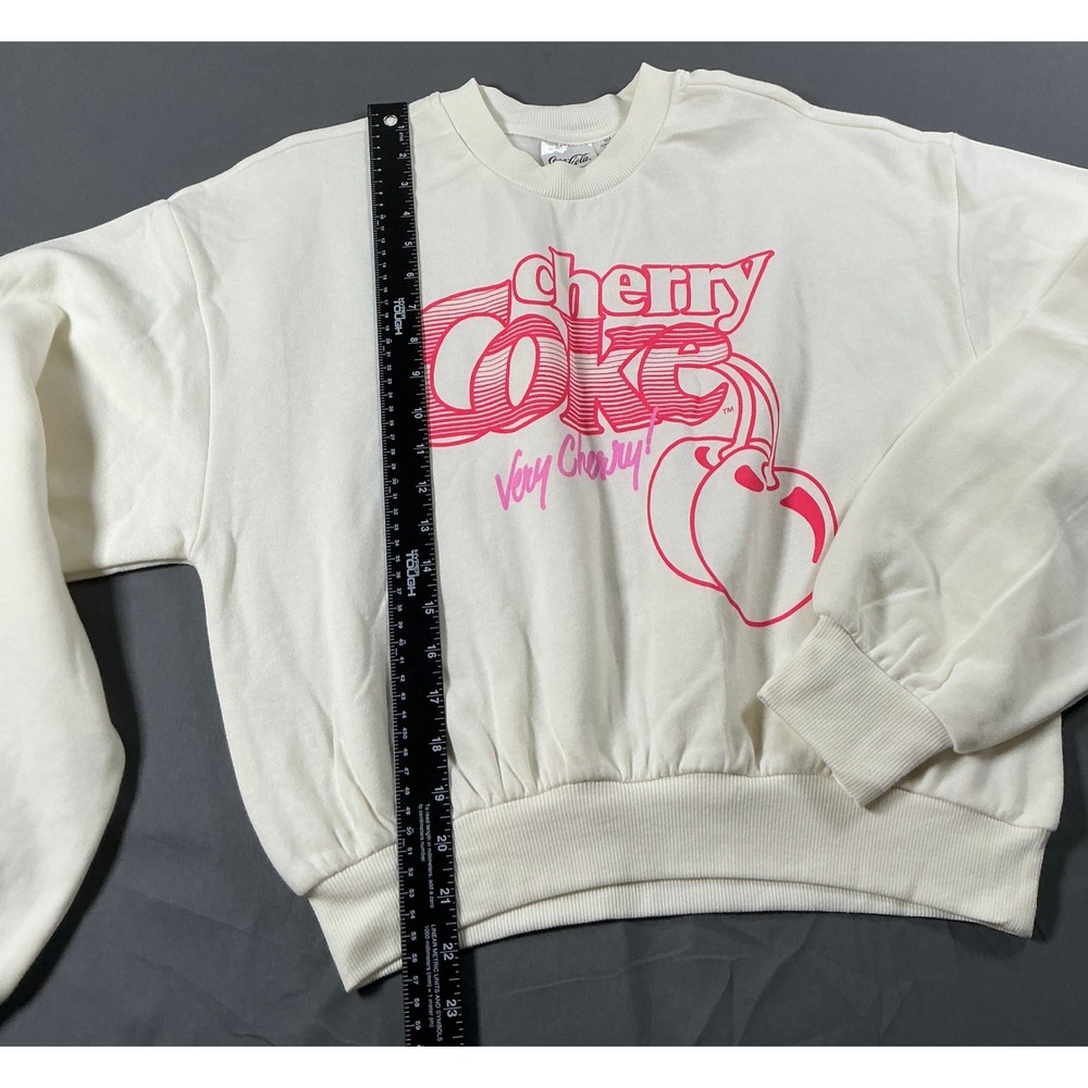 Coca-Cola Cherry Coke Graphic Sweatshirt Cream Pink Very Cherry Small S 4-6 - Picture 4 of 11